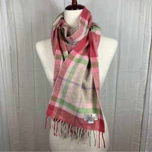 The National Trust‎ for Scotland 100% Lambswool Plaid Scarf Pink Green Lilac